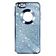 Avizar Coque pour iPhone 6 et 6s Paillette Amovible Silicone Gel  Bleu Présente un design pailleté avec contour chromé qui ajoute une touche de brillance