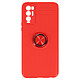Avizar Coque Oppo Find X3 Neo Bague Support Métallique Silicone Gel Rouge - Coque de protection pratique et fonctionnelle, conçue pour Oppo Find X3 Neo