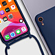 Avizar Coque Cordon pour Apple iPhone XR Semi-rigide Lanière Tour du Cou 80cm  bleu pas cher