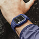 Avizar Bracelet pour Apple Watch Ultra 49mm Silicone Bumper Ajustable  Bleu Nuit pas cher