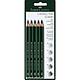 FABER-CASTELL Blister de 5 Crayons graphite CASTELL 9000 Jumbo HB, 2B, 4B, 6B, 8B Crayon