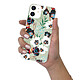 LaCoqueFrançaise Coque iPhone 12 mini silicone transparente Motif Fleurs vert d'eau ultra resistant pas cher