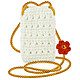 Avizar Sac Bandoulière pour Smartphone Tricoté Main Motif Fleur  Blanc Un sac bandoulière pour smartphone de la série FlowerWeave