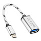LinQ Câble adaptateur USB-C vers USB OTG 15cm Argent - Transformez un port USB-C en port USB OTG pour étendre vos possibilités d'utilisation