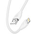 Inkax Câble USB vers Lightning 2.1A Charge et Synchro Rapide 20cm CK21  Blanc - Un câble USB vers Lightning modèle CK21 de Inkax, qui assure la charge et la synchronisation de vos appareils mobiles
