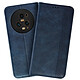 Avizar Étui pour Honor Magic 5 Pro portefeuille support vidéo motif croisillon  Bleu pas cher
