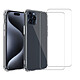 Acheter Evetane Coque iPhone 15 Pro Max Antichoc Silicone bords renforcés + 2 Vitres en verre trempé Protection écran