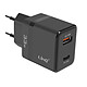 LinQ Chargeur Secteur USB-C 33W + USB 18W Charge Rapide Design Compact Noir - Rechargez deux appareils en même temps avec ce chargeur secteur noir de LinQ