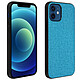 Avizar Coque iPhone 12 / 12 Pro Hybride Finition Tissu Anti-traces Lavable bleu Son revêtement en tissu offre une touche unique à votre mobile