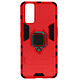 Avizar Coque Vivo Y20s Hybride Antichoc Bague Métallique Support Vidéo rouge Bague intégrée au dos pour vous offrir une bonne prise en main pour prendre des photos, rédiger des messages, etc