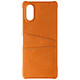 Avizar Coque pour Sony Xperia 5 V Porte-Cartes Rigide revêtement Simili Cuir  Orange - Coque bi-matière Orange de la série Pocket & Protect, combinant protection et praticité, conçue pour Sony Xperia 5 V