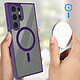 Avis Avizar Coque MagSafe pour Samsung Galaxy S23 Ultra Dos Rigide Contour Silicone Mat  Violet Foncé
