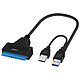 LinQ Câble Adaptateur USB 2.0 vers SATA ou SSD 2.5 pouces Design Compact  Noir Un câble adaptateur USB 2.0 vers disque dur SATA / SSD 2.5'' de chez LinQ