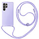 Avizar Coque Cordon Semi-Rigide pour Samsung Galaxy S24 Ultra Violet Clair pas cher