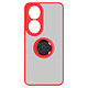 Avizar Coque pour Honor 90 Bi-matière Bague Métallique Support Vidéo  Rouge - Coque anneau contour rouge, de la série Ringrip, conçue spécialement pour votre Honor 90