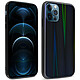 Avizar Coque iPhone 12 Pro Max Holographique Arc en Ciel Rigide Collection Aurora Noir - Coque de protection spécialement conçue pour Apple iPhone 12 Pro Max