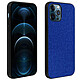Avizar Coque iPhone 12 Pro Max Hybride Finition Tissu Anti-traces Lavable bleu nuit Une coque élégante pour protéger avec style votre Apple iPhone 12 Pro Max