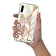 Evetane Coque Samsung Galaxy A70 anti-choc souple angles renforcés transparente Motif Marbre Rose Losange pas cher