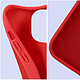 Avizar Coque pour iPhone 15 Pro Silicone gel Anti-traces Compatible QI 100% Recyclable  Rouge pas cher