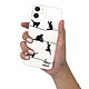 Evetane Coque iPhone 12 mini silicone transparente Motif Chat Lignes ultra resistant pas cher