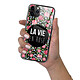 Evetane Coque en verre trempé iPhone 11 Pro La Vie en Rose pas cher