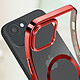 Acheter Avizar Coque MagSafe pour iPhone 15 Silicone Protection Caméra  Contour Chromé Rouge