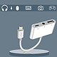 Avizar Adaptateur iPhone / iPad Lightning vers USB et Jack 3.5mm et Lightning Blanc pas cher