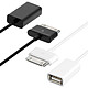 Avizar Adaptateur OTG iPhone/iPad/iPod 30 Broches vers USB Femelle Noir ou Blanc Câble adaptateur USB OTG vers 30 broches