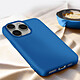 Acheter Avizar Coque pour iPhone 15 Pro Silicone Premium Semi rigide Finition Mate Douce  Bleu