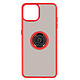 Avizar Coque Apple iPhone 13 Pro Bi-matière Bague Métallique Support rouge - Coque de protection rouge avec un anneau de maintien spécialement conçue pour iPhone 13 Pro