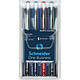 SCHNEIDER Pochette de 4 stylos roller à encre One Business pointe moyenne 0,6mm, couleurs assorties Stylo roller