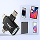 Avis LinQ Adaptateur OTG 3 en 1 USB-C, Micro-USB, Lightning vers USB 3.0 Compact  Noir
