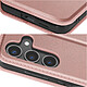 Avizar Étui pour Galaxy S24 Porte-carte Support Vidéo Clapet Magnétique Rose Champagne pas cher