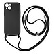 Avizar Coque Cordon pour Apple iPhone 13 Semi-rigide Lanière Tour du Cou 80cm  noir Une protection mêlant la praticité au style, spécialement conçue pour votre Apple iPhone 13