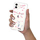 Evetane Coque iPhone 11 silicone transparente Motif Chat et Fleurs ultra resistant pas cher
