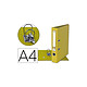 LIDERPAPEL Classeur levier a4 documenta carton rembordé 1,9mm dos 52mm rado métallique coloris jaune Classeur à levier