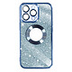 Avizar Coque pour iPhone 13 Pro Paillette Amovible Silicone Gel  Bleu - Une coque design de la série Protecam Spark, pour iPhone 13 Pro