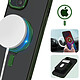 Acheter Avizar Coque MagSafe pour iPhone 15 Silicone Gel Anneau Fonction Support  Dos Givré Contour Vert