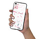 Evetane Coque iPhone 7/8/ iPhone SE 2020/ 2022 Coque Soft Touch Glossy Chat et Fleurs Design pas cher