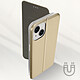 Avizar Housse pour iPhone 14 Clapet Porte-carte Support Vidéo Design élégant  Or pas cher