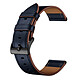 Avizar Bracelet pour Apple Watch 45mm / 44mm / 42mm Cuir véritable bleu nuit Bracelet de montre Bleu Nuit