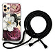 LaCoqueFrançaise Coque cordon iPhone 11 Pro noir Dessin Fleurs roses Coque cordon iPhone 11 Pro noir Dessin Fleurs roses