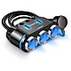 Avizar Splitter Chargeur Voiture 100W 3x Allume-cigare 2x USB Câble 70cm Noir - Un splitter chargeur voiture noir vous permettant de recharger en simultané, plusieurs appareils