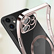Avizar Coque MagSafe pour iPhone 11 Silicone Protection Caméra  Contour Chromé Rose Gold pas cher