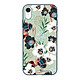 LaCoqueFrançaise Coque iPhone Xr Silicone Liquide Douce bleu nuit Fleurs vert d'eau Coque iPhone Xr Silicone Liquide Douce bleu nuit Fleurs vert d'eau