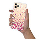 Evetane Coque iPhone 11 Pro Max silicone transparente Motif Confettis De Coeur ultra resistant pas cher