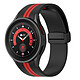 Avizar Bracelet pour Galaxy Watch 5 / 5 Pro / 4 Silicone Souple Bicolore  noir / rouge - Bracelet spécialement conçu pour votre Samsung Galaxy Watch 5 / 5 Pro / 5
