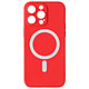 Avizar Coque Magsafe pour iPhone 15 Pro Max Silicone Souple Soft touch  Rouge - Coque de protection en silicone série Fast Mag Cover, conçue pour Apple iPhone 15 Pro Max