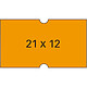 AGIPA Lot de 6 rouleaux de 1000 étiquettes enlevables 21x12 orange fluo rectangulaires Machine/Etiquette de prix
