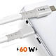 Avis LinQ Câble USB-C 60W Charge Rapide pour MacBook et Smartphone 1.2m Blanc